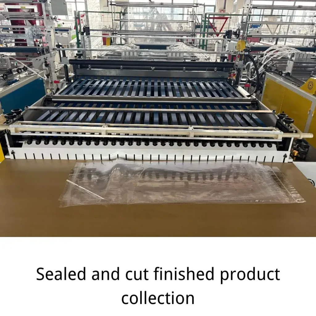 Sealed and cut finished product collection