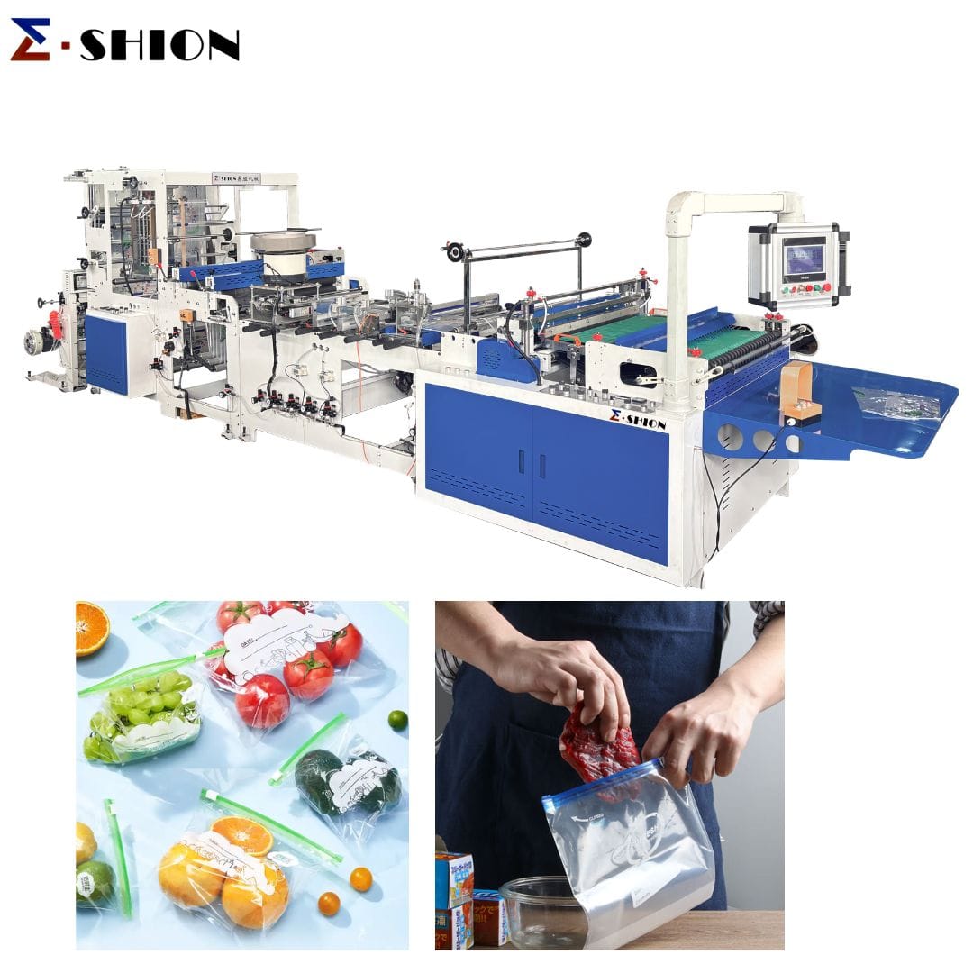 Automatic zipper bag making machine with servo motors and ultrasonic embossing