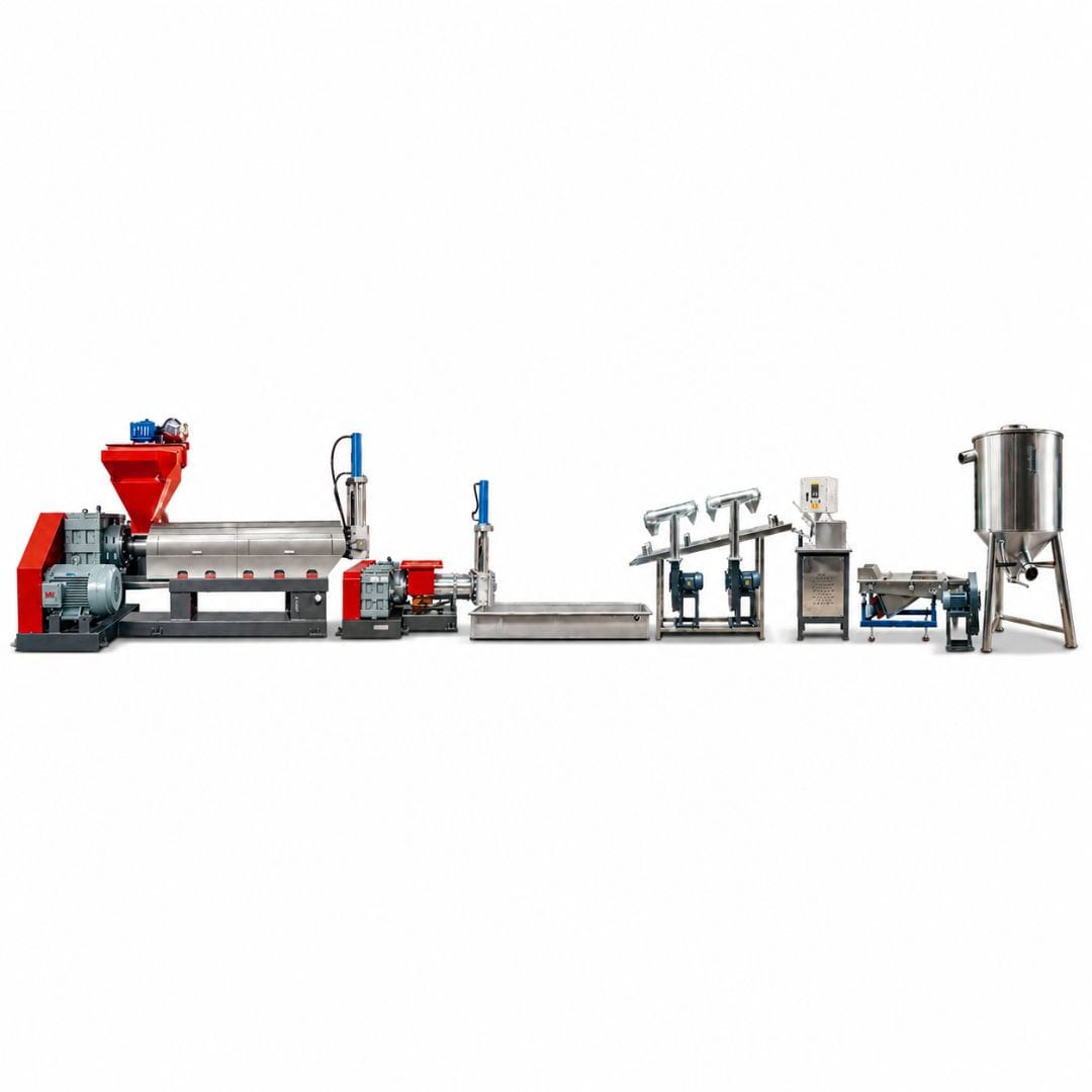 PP PE scrap granulating and pelletizing extrusion line