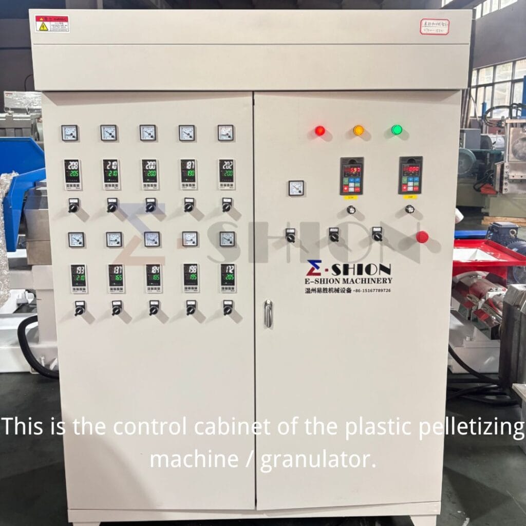 This is the control cabinet of the plastic pelletizing machine _ granulator