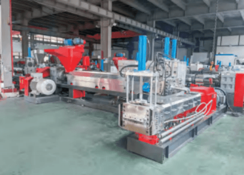 Plastic waste recycling plant with E-SHION machine